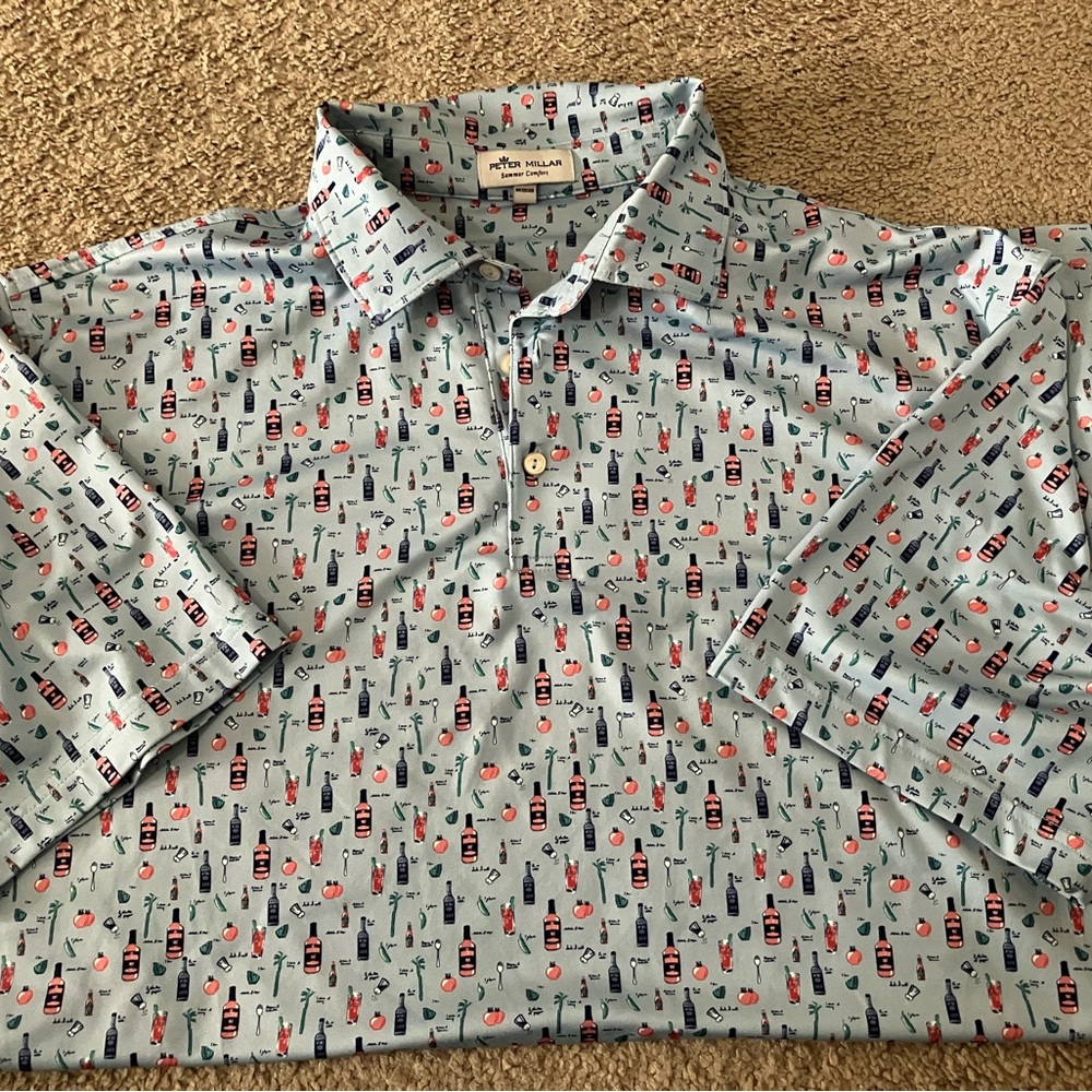 Peter Millar Light Blue Graphic Men's Shirt